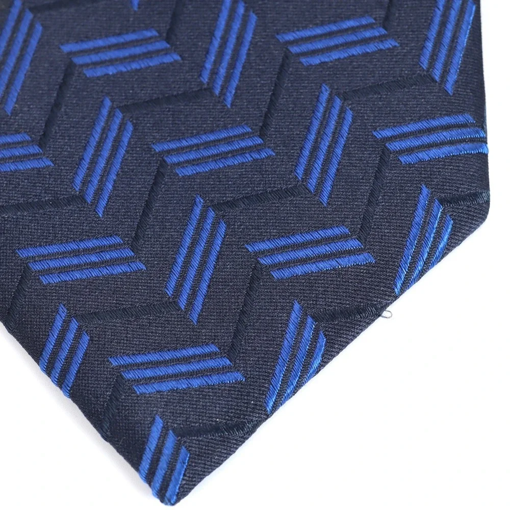 Polo‎ Ralph Lauren Necktie Mens Blue Geometric Chevron Silk Classic Business Tie